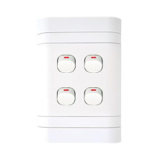 Lesco Flush Cover with 4 Lever 1 Way Switch